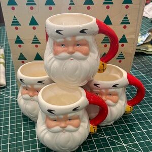 Santa Claus Ceramic Avon Mugs Set